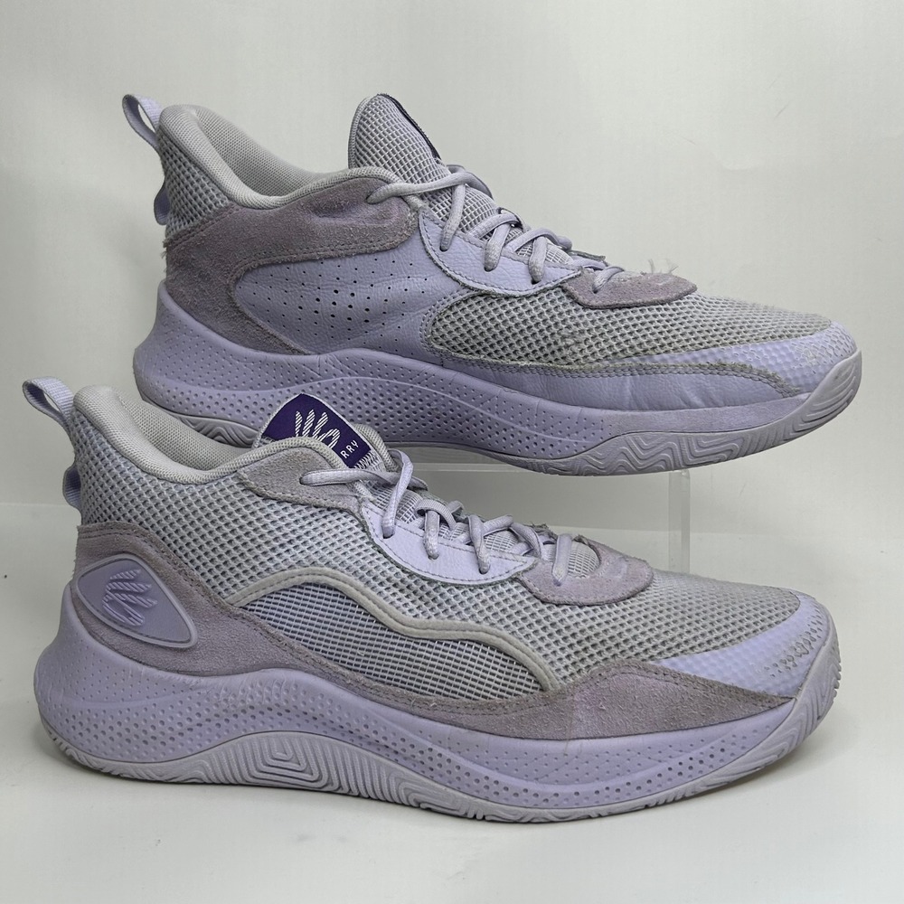 Under Armour Curry 3Z 24 Suede Salt Purple Mens 13 Basketball Shoes 3028191-500